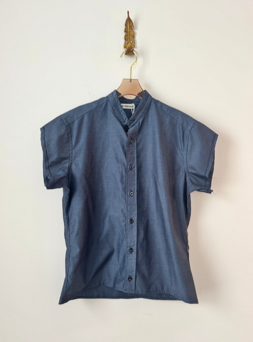 The Valley Crop in Space Blue Tiny Stripe (Reworked) - Made X Hudson