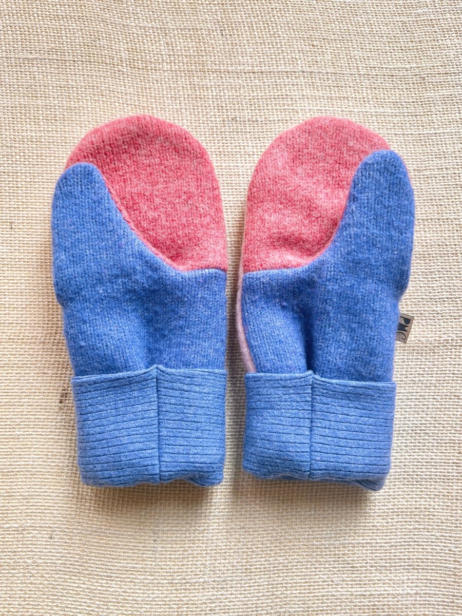 Baby Pink, Salmon, Cobalt Wool Mittens - Made X Hudson