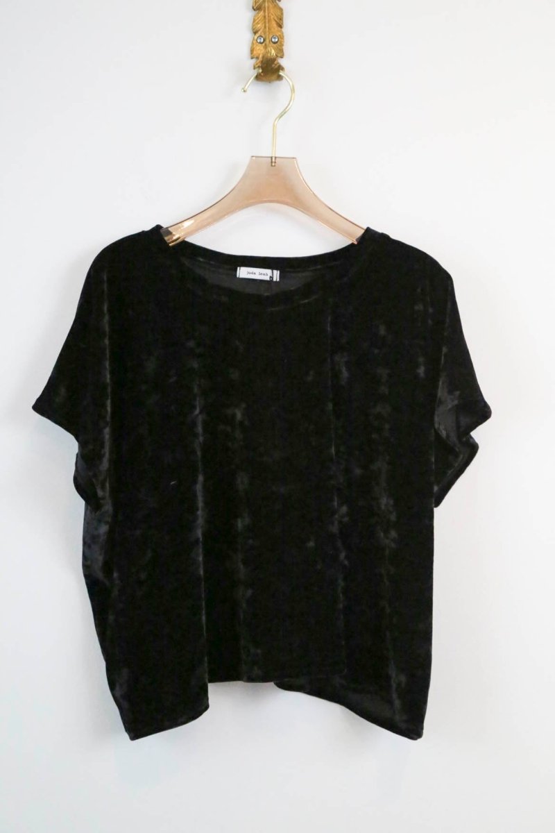Black Crushed Velvet Box Top - Made X Hudson