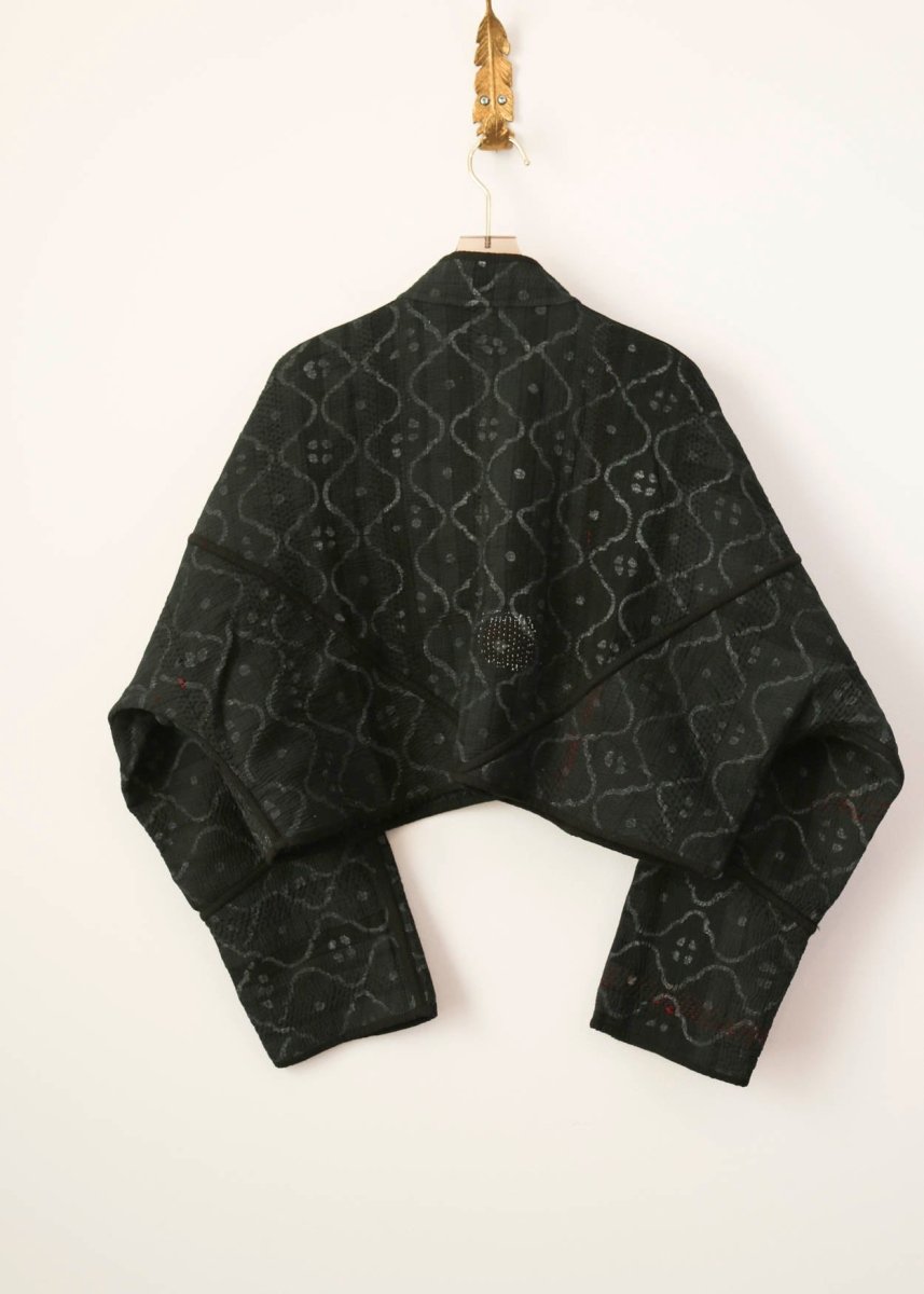 Reversible Kaira Quilted Cropped Jacket in Colors Cinder and Granite - Made X Hudson