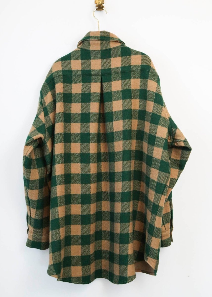 Utility Jacket in Green and Tan Plaid Wool - Made X Hudson