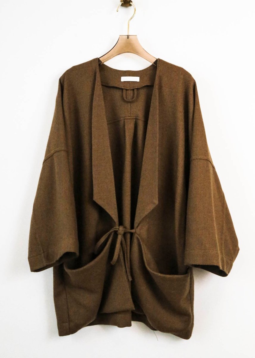 Milk Chocolate Brown Cashmere Chore Jacket - Made X Hudson