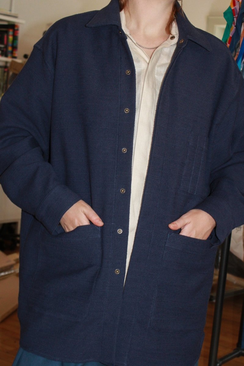 Utility Shirt Jacket in Navy Blue - Made X Hudson