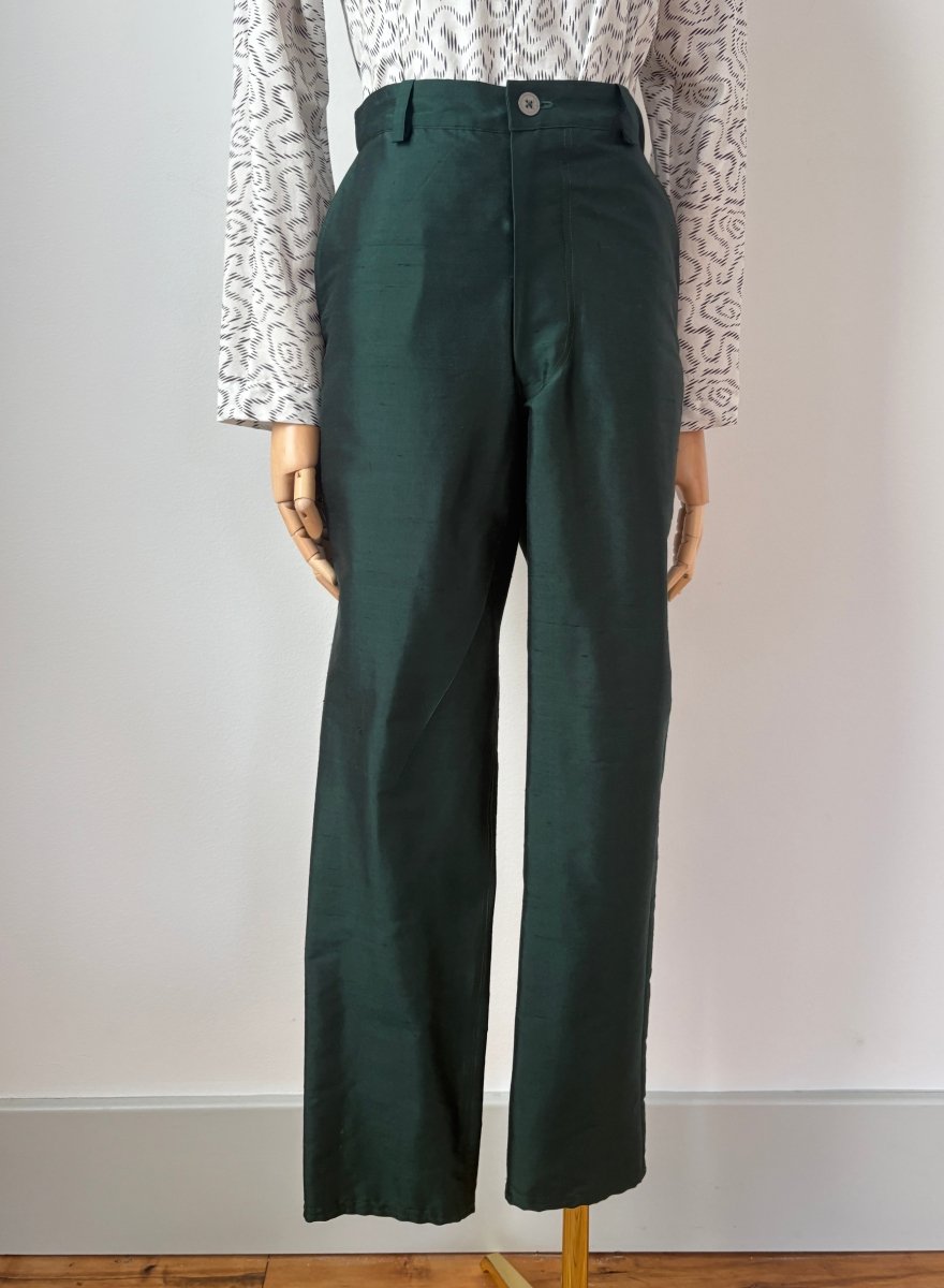 Marlene Jean in Emerald Silk Shantung - Made X Hudson