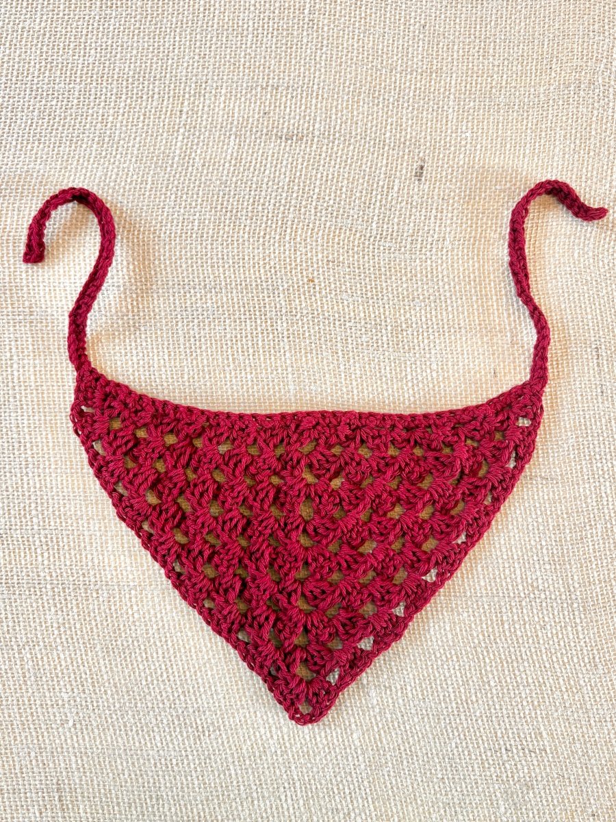 Maroon Hand Crochet Head Scarf - Made X Hudson