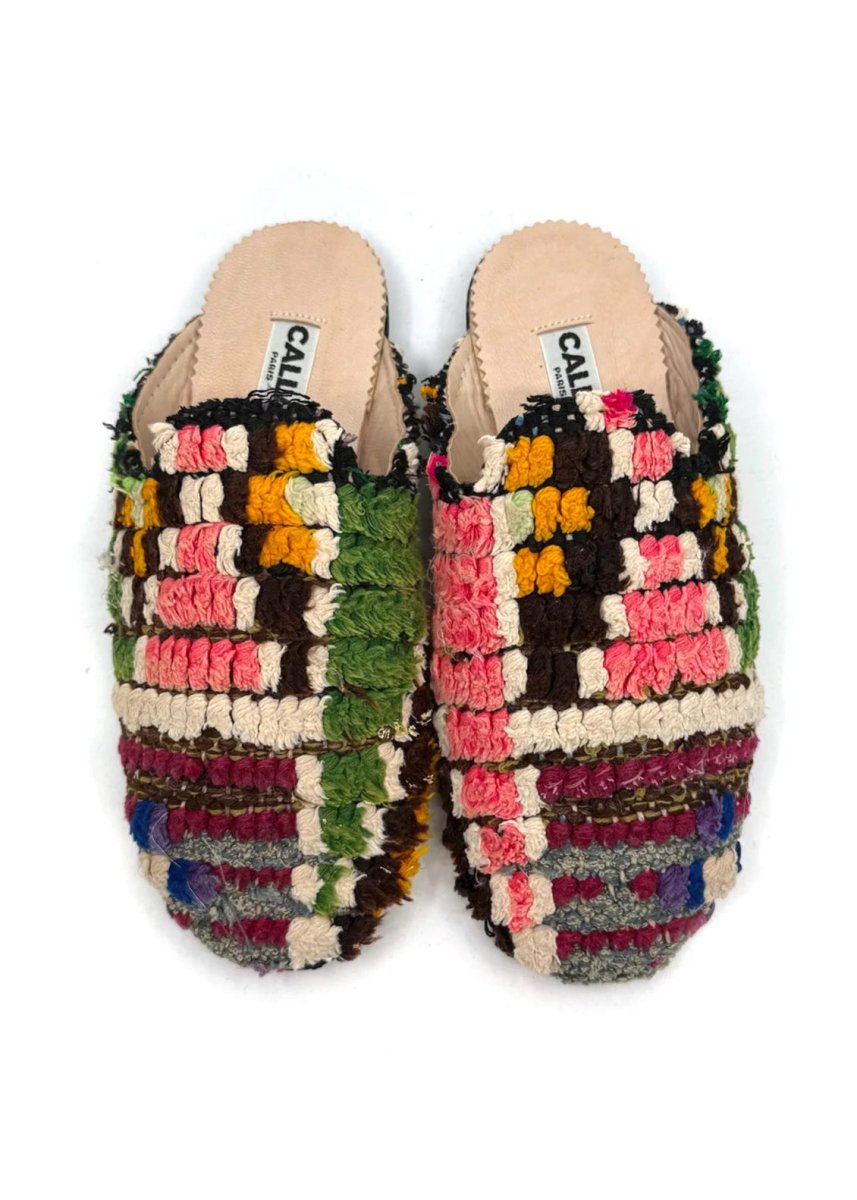 Niki Babouche “Laudine” Flats In Colors Chestnut, Pink, Saffron, & Cream (Size 40) - Made X Hudson