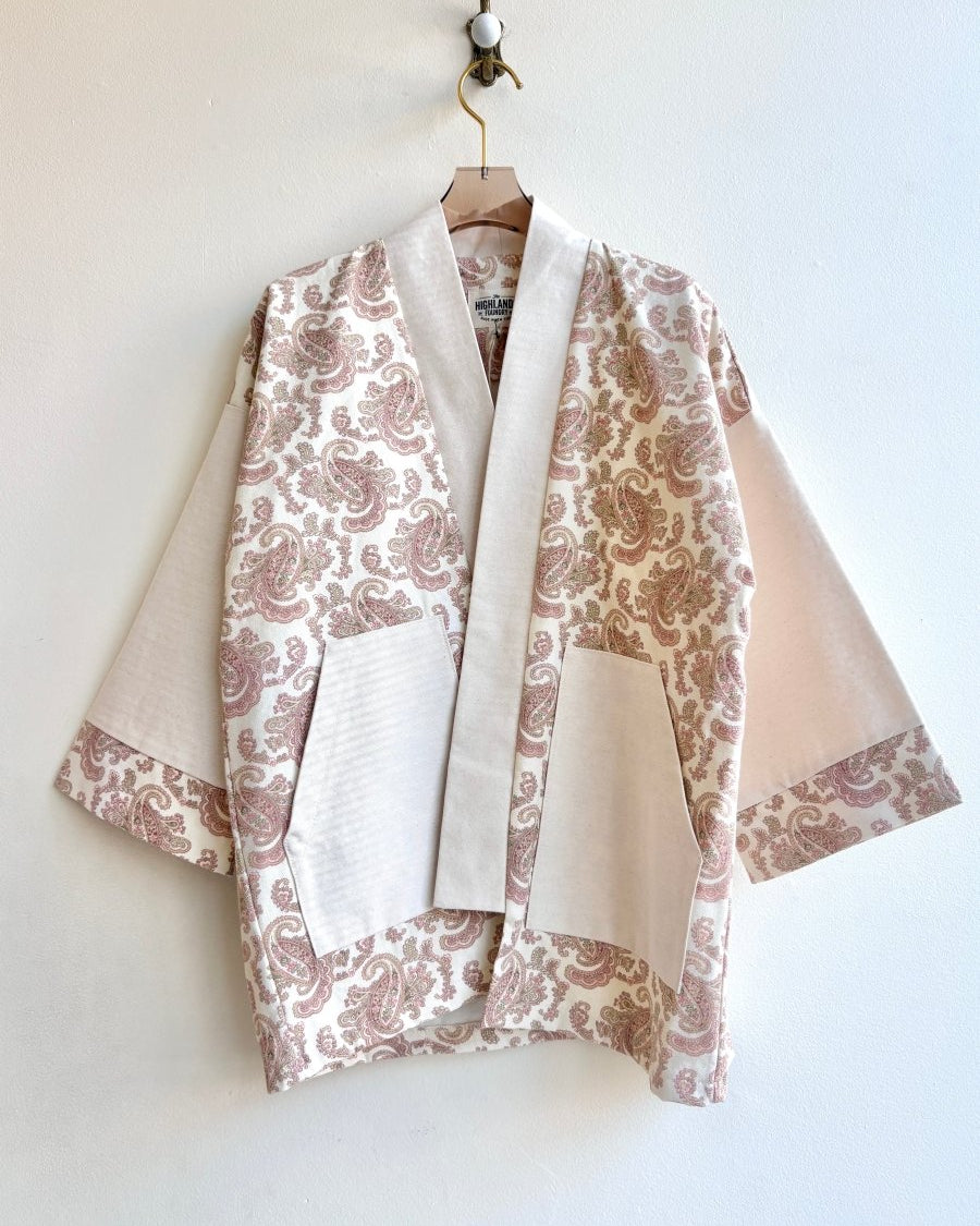Paisley Blush and Canvas Blocked Haori Jacket - Made X Hudson