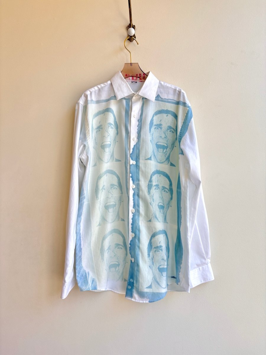 Patrick Bateman Repeat Blue Cyanotype Button - Up Shirt (Reworked) - Made X Hudson