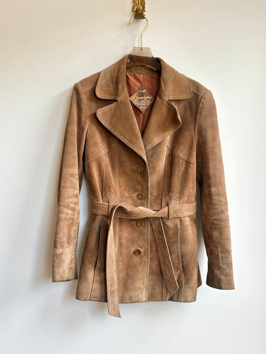 Sand Suede Trench Coat (Vintage) - Made X Hudson