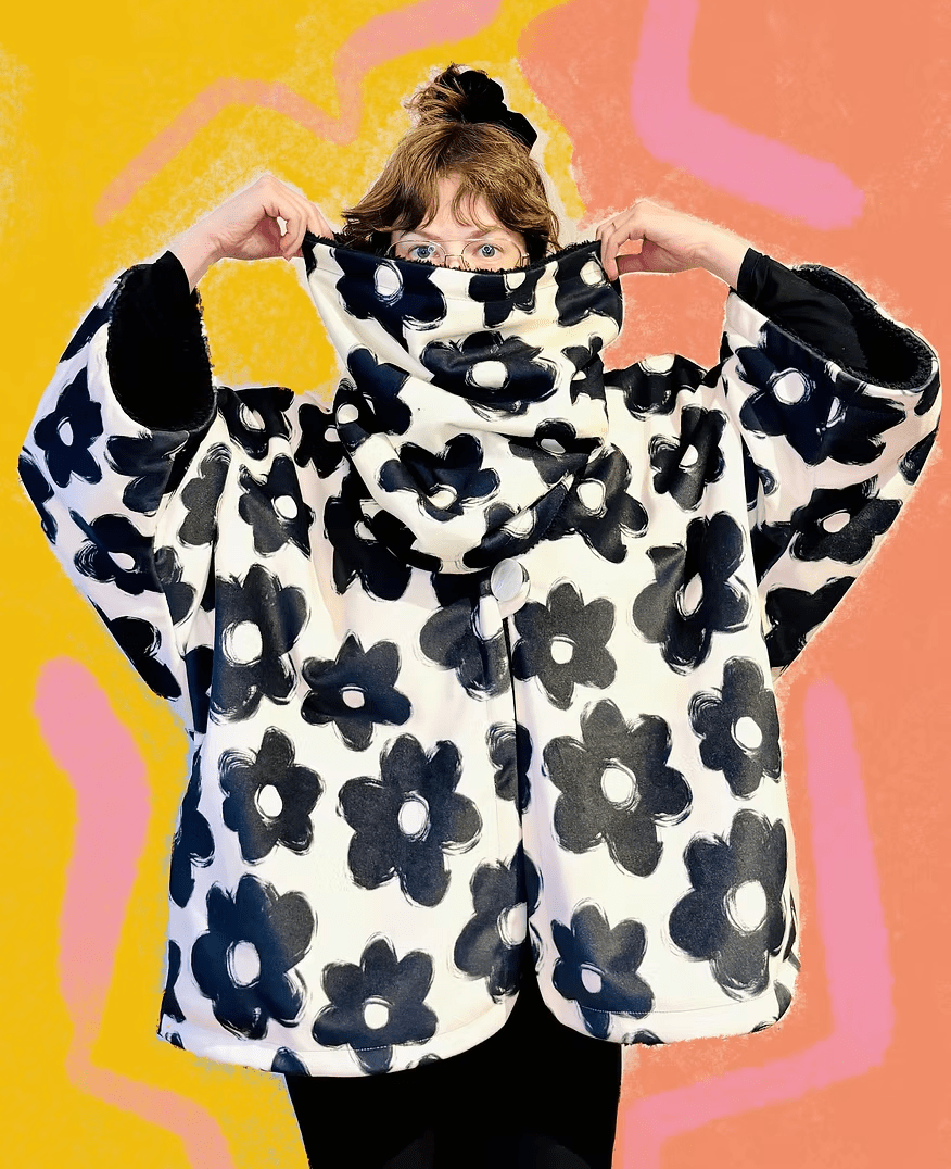 Black Flower Fleece Cowl - Made X Hudson