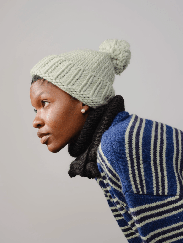 Mint Green Marina Pom - Pom Beanie - Made X Hudson