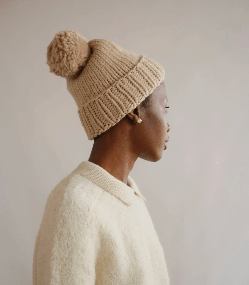 Oat Marina Pom - Pom Beanie - Made X Hudson