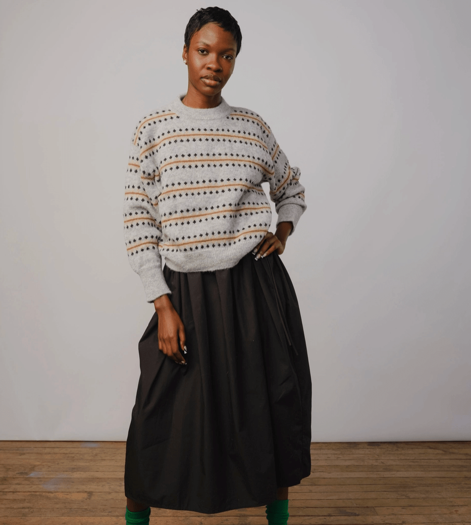 Moonstone | Vera Fairisle Crew Sweater (Multiple Sizes) - Made X Hudson