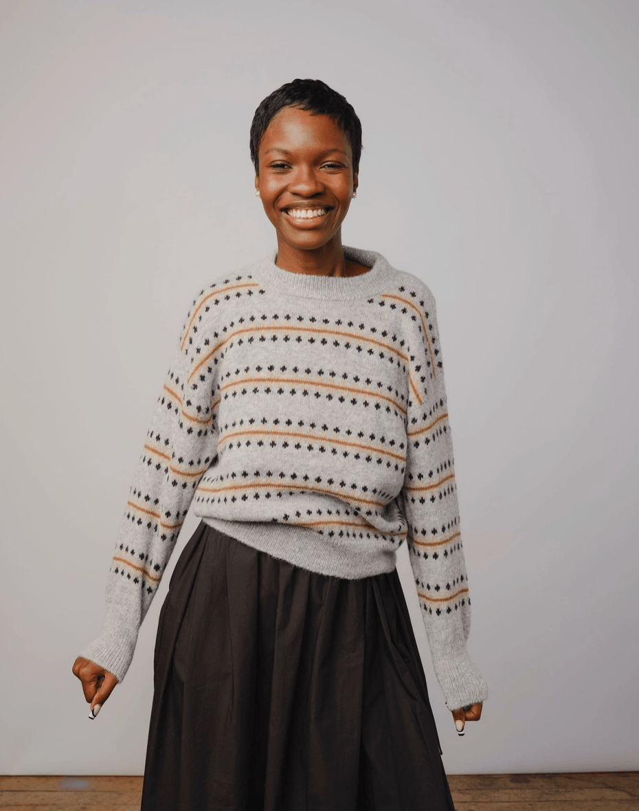 Moonstone | Vera Fairisle Crew Sweater (Multiple Sizes) - Made X Hudson