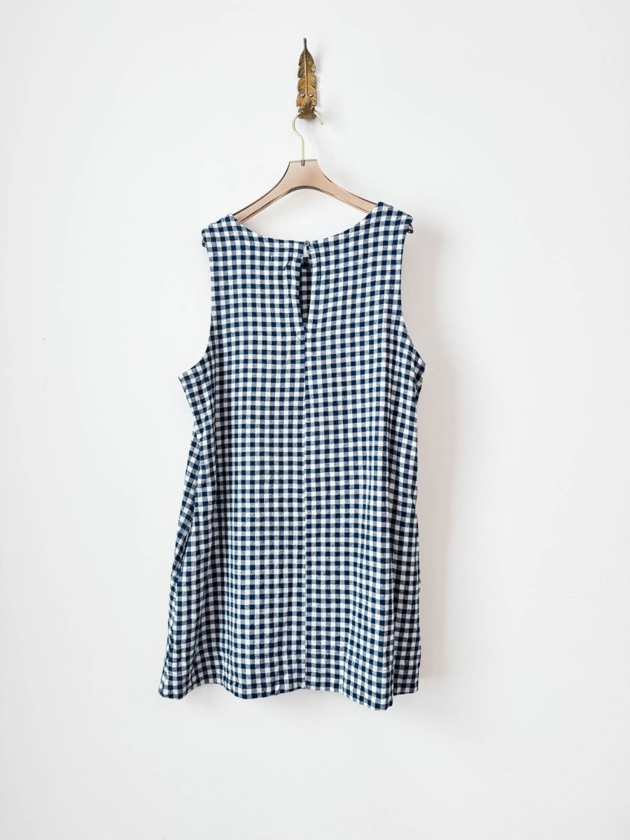 Navy Gingham with Striped Quilt Star (Reworked) - Made X Hudson