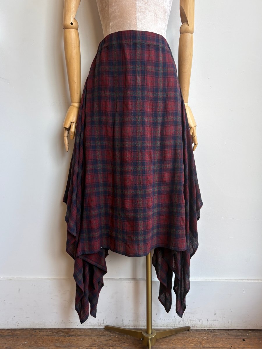 Zero-Waste Skirt in Red, Blue, and Grey Plaid - Made X Hudson