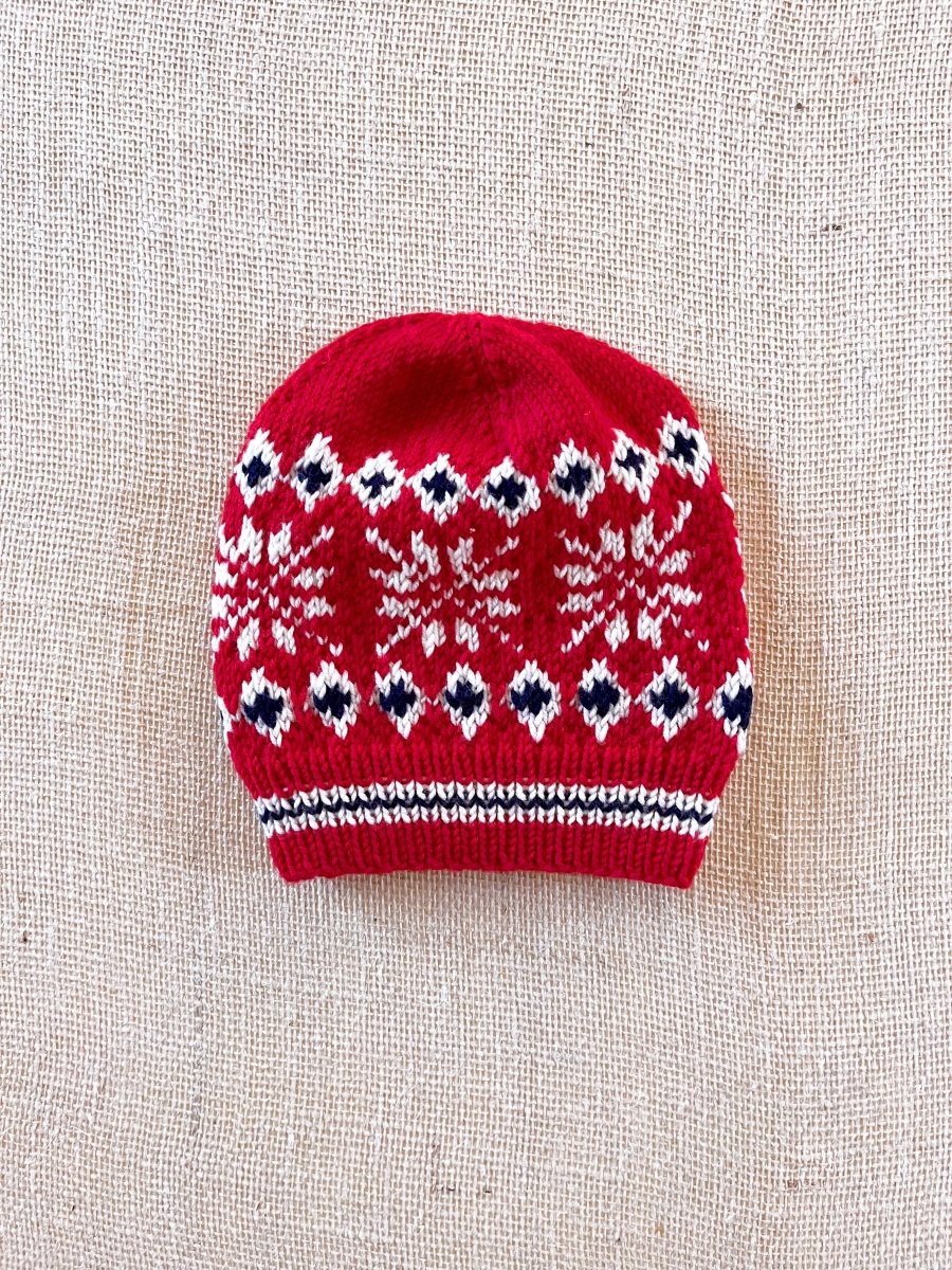 Red & White Winter Beanie - Made X Hudson