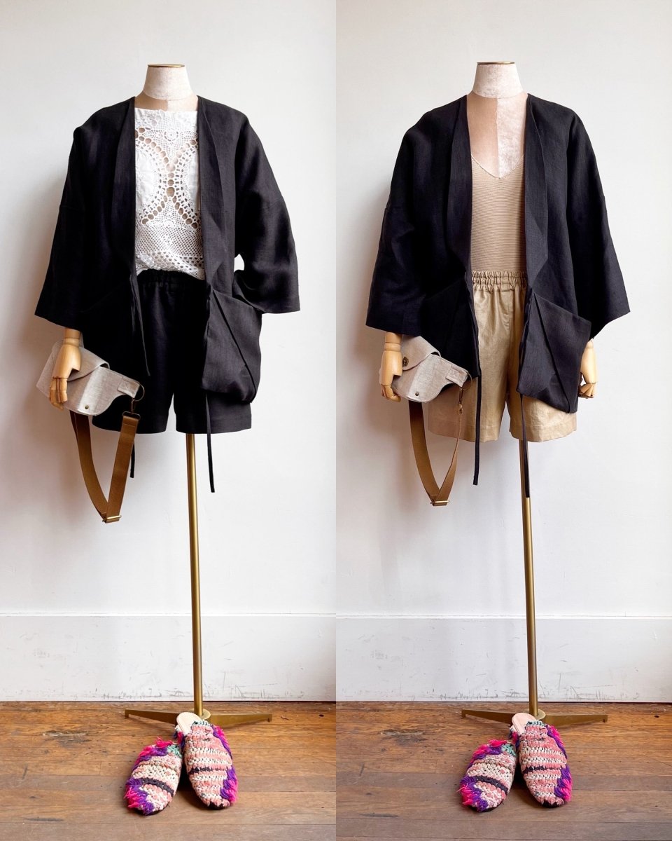 Black Linen Chore Jacket - Made X Hudson