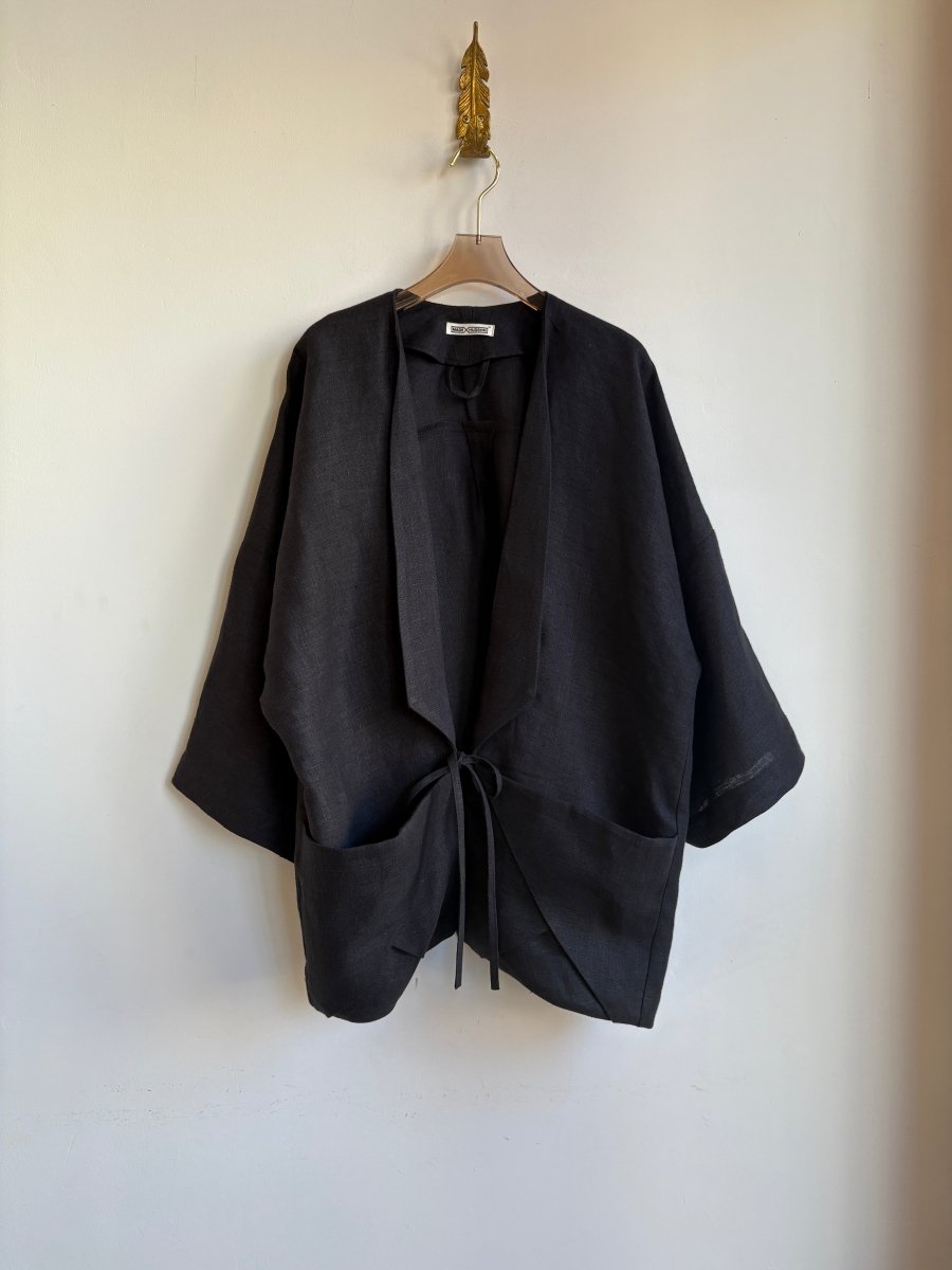 Black Linen Chore Jacket - Made X Hudson