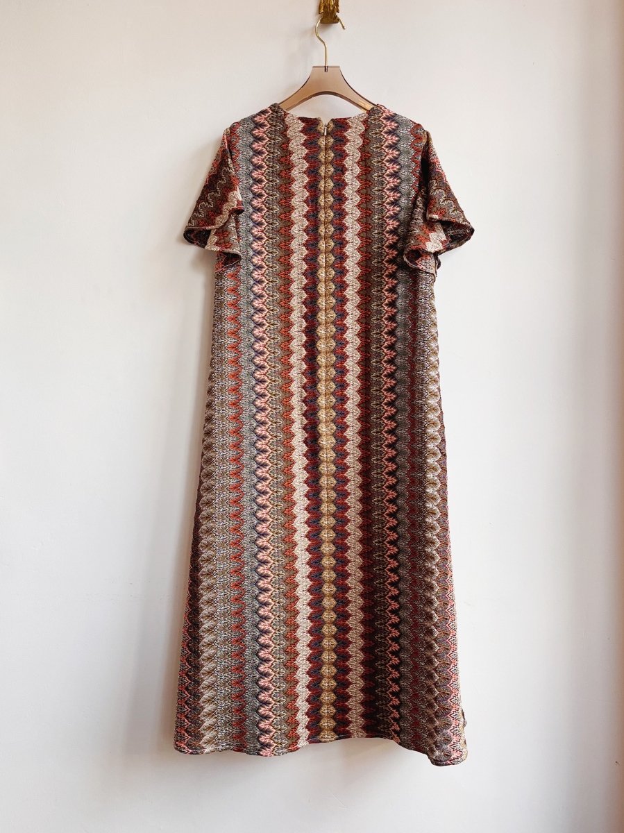 Zig - Zag Knit Chore Dress w/ Flutter Sleeve - Made X Hudson