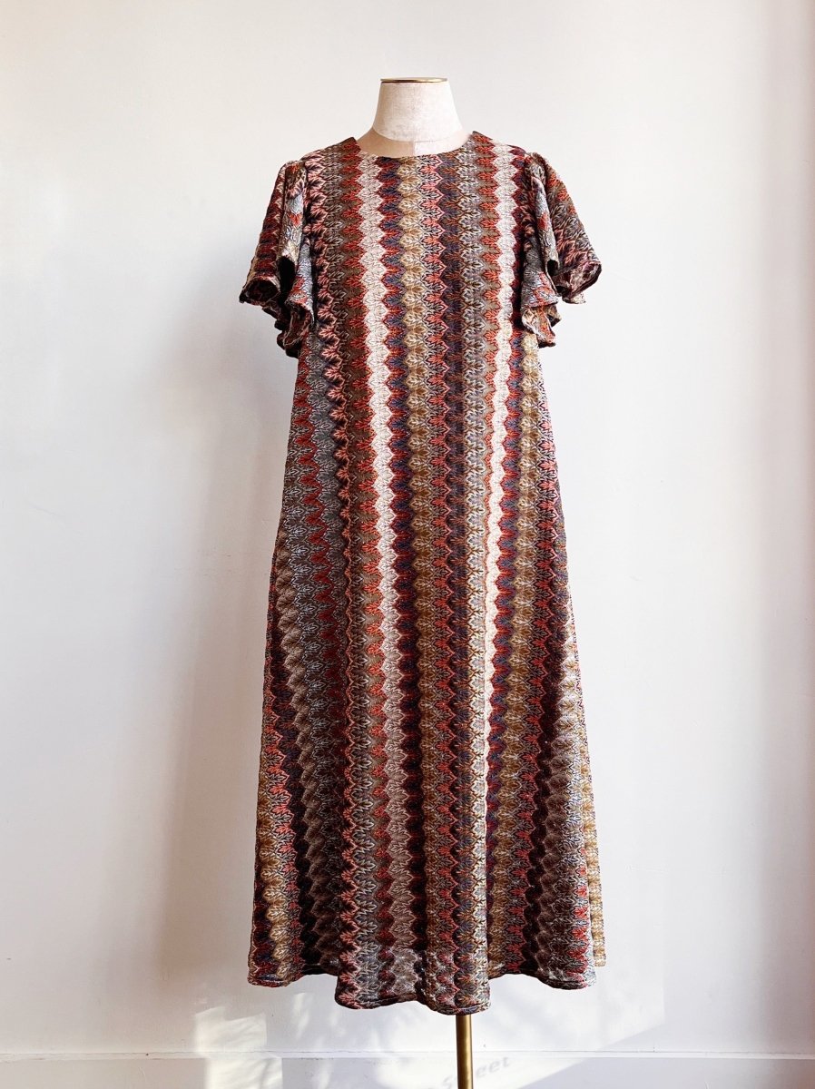 Zig - Zag Knit Chore Dress w/ Flutter Sleeve - Made X Hudson