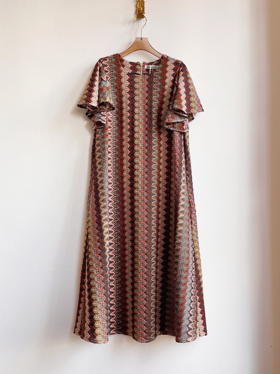 Zig - Zag Knit Chore Dress w/ Flutter Sleeve - Made X Hudson