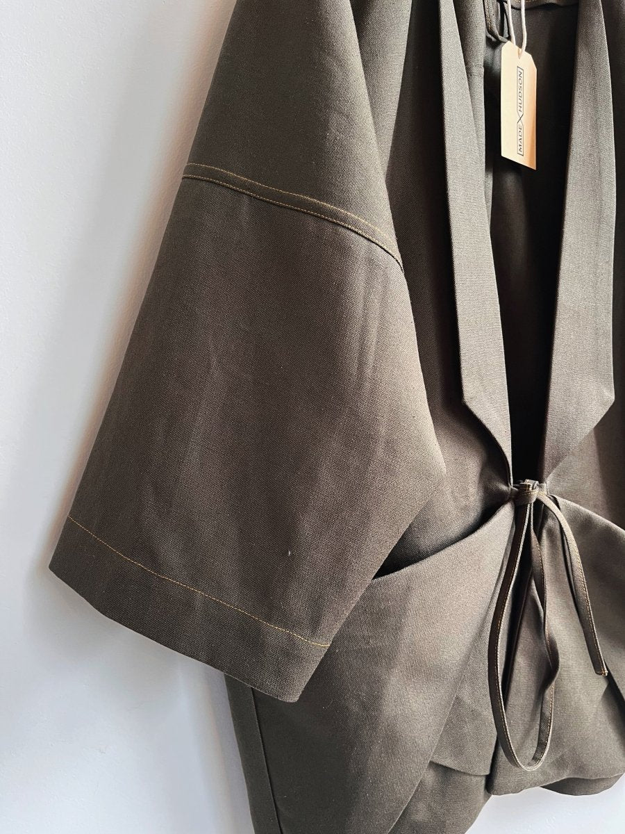 Moss Hemp - Cotton Canvas Chore Jacket w/ Gold Stitching - Made X Hudson