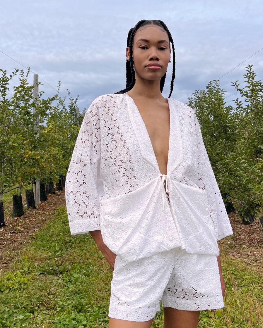 White Lace Chore Jacket - Made X Hudson