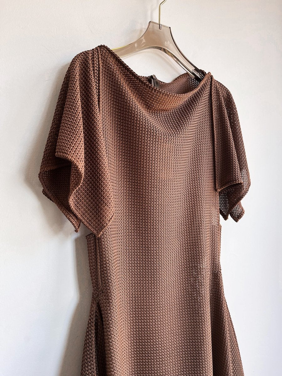 Deco Dress in Cocoa Textural Knit - Made X Hudson