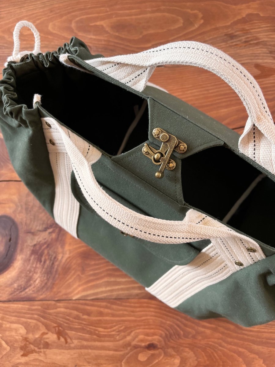 Cross - Body Duffel Bag in Army Cotton Canvas - Made X Hudson