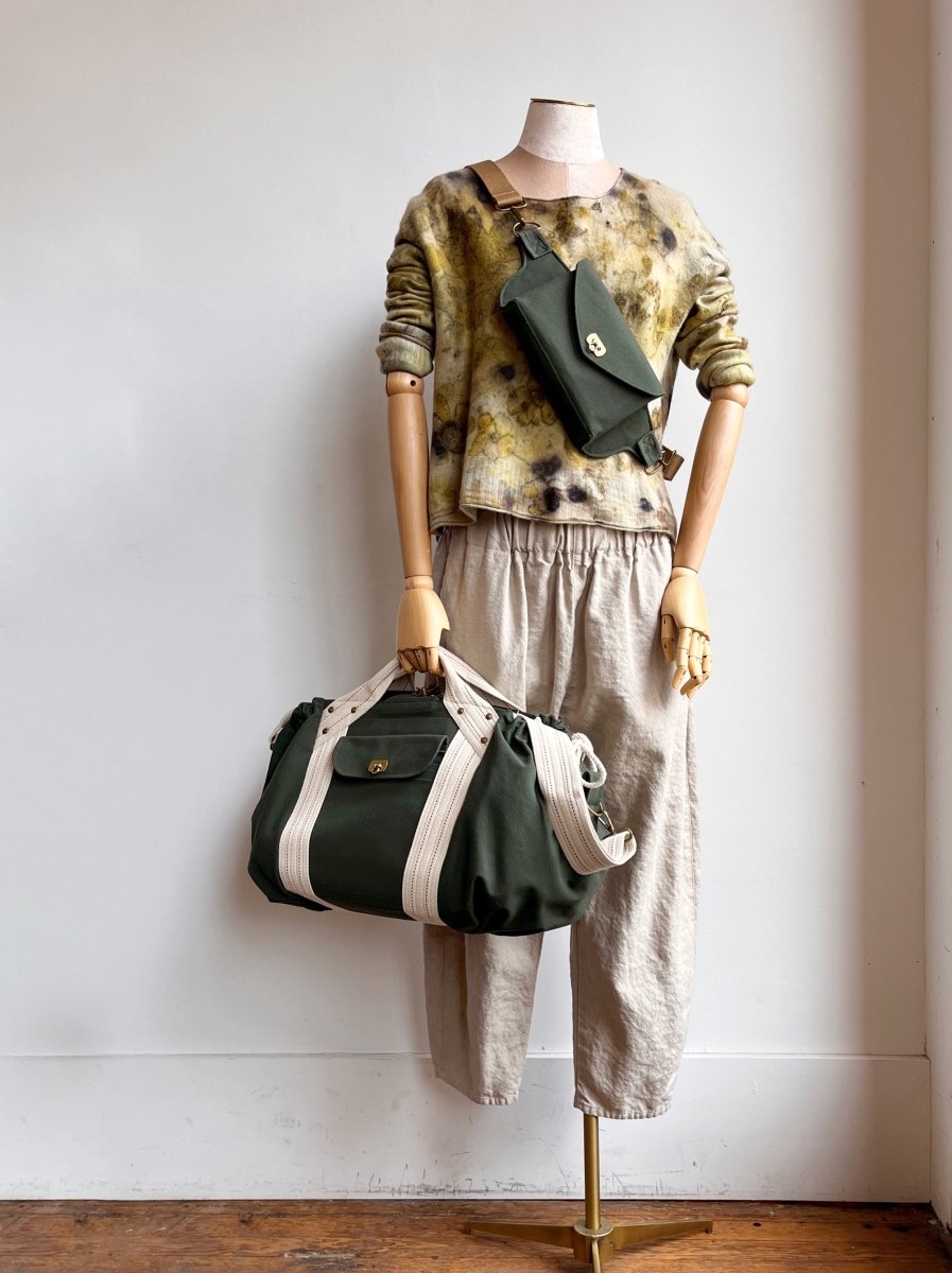Cross - Body Duffel Bag in Army Cotton Canvas - Made X Hudson