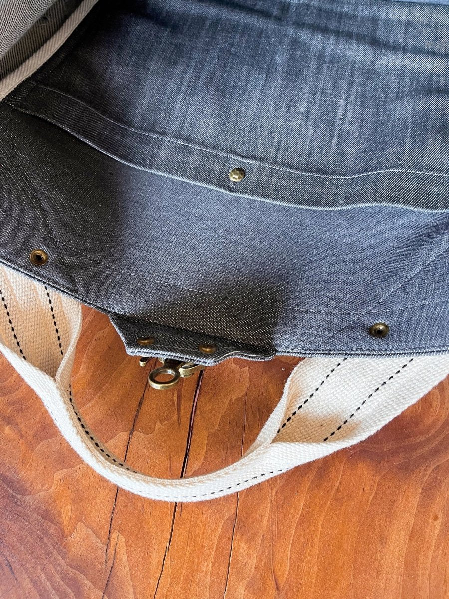 Cross - Body Duffel Bag in Grey Denim - Made X Hudson