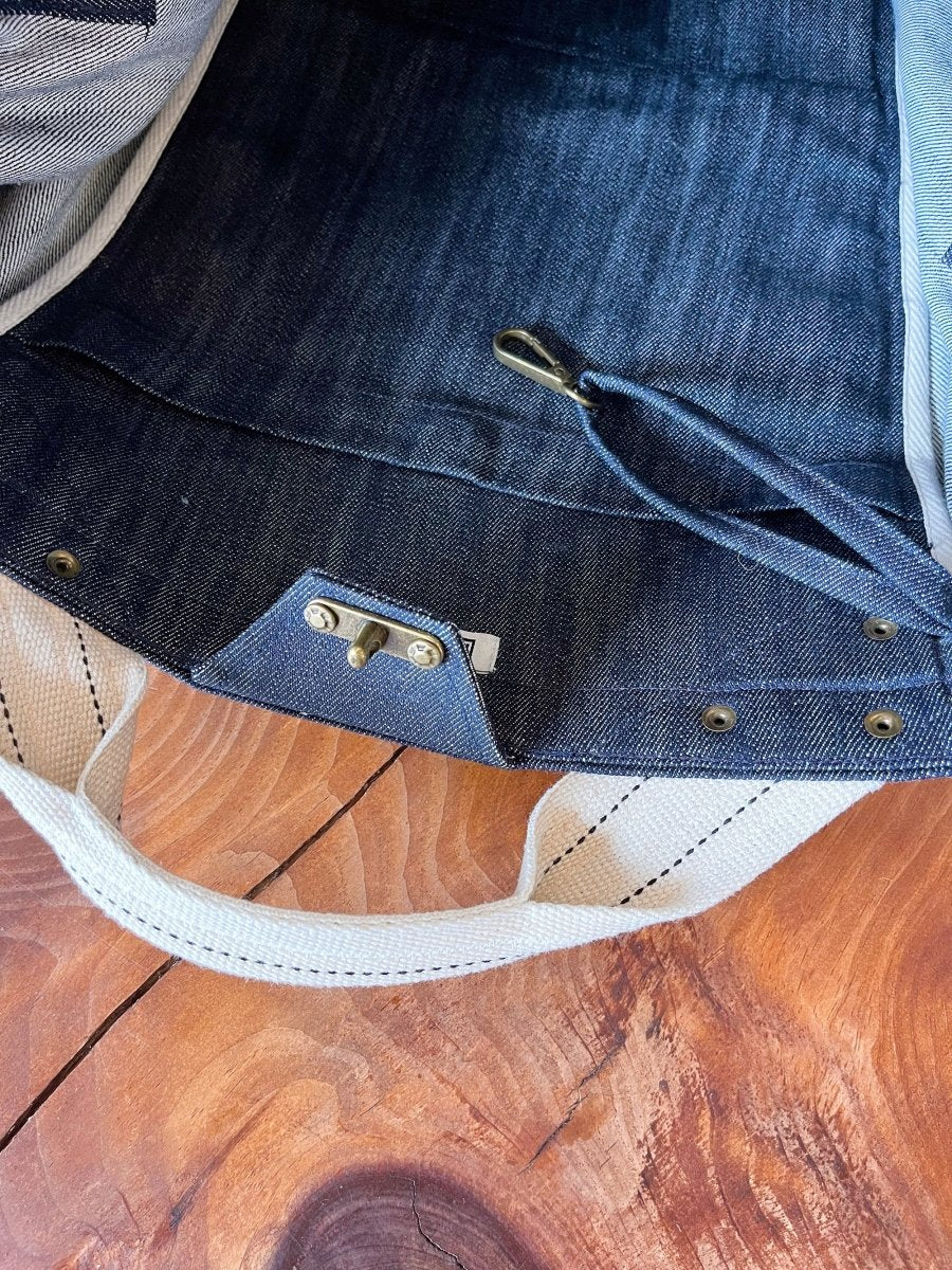 Cross - Body Duffel Bag in Steel Blue Denim - Made X Hudson