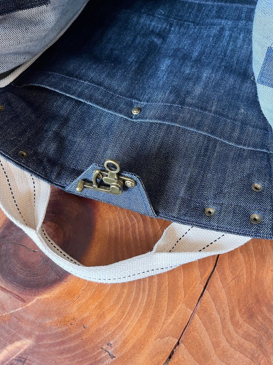 Cross - Body Duffel Bag in Steel Blue Denim - Made X Hudson