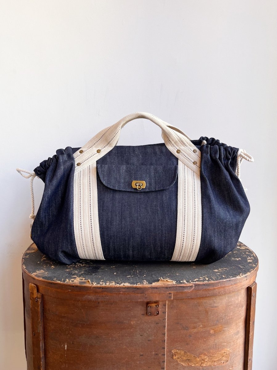 Cross - Body Duffel Bag in Steel Blue Denim - Made X Hudson