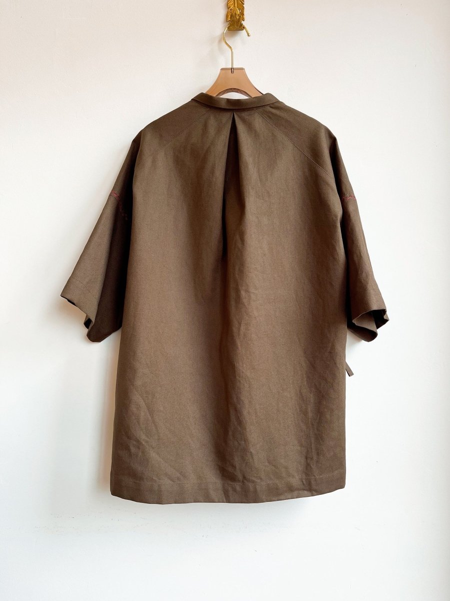 Haori Wrap Jacket in Moss Hemp - Cotton - Made X Hudson