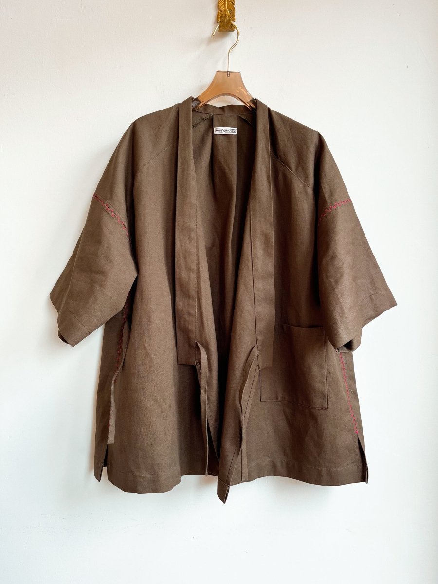 Haori Wrap Jacket in Moss Hemp - Cotton - Made X Hudson