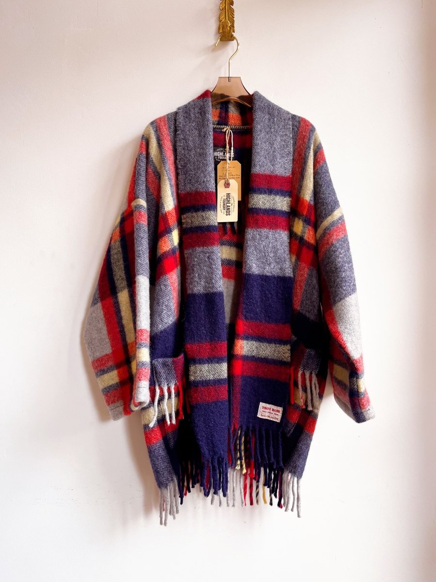 Red, White, & Blue Plaid Heritage Blanket Coat - Made X Hudson