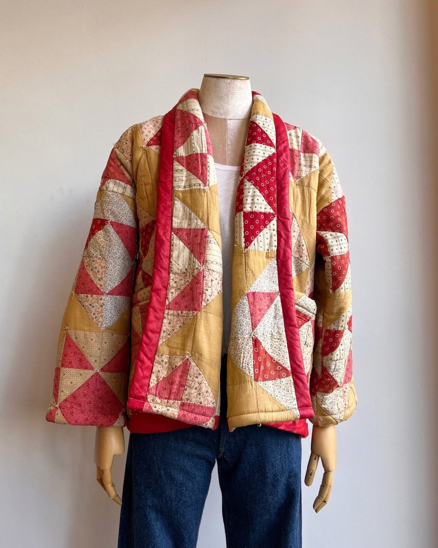 Tan & Pink Heirloom Quilt Coat - Made X Hudson