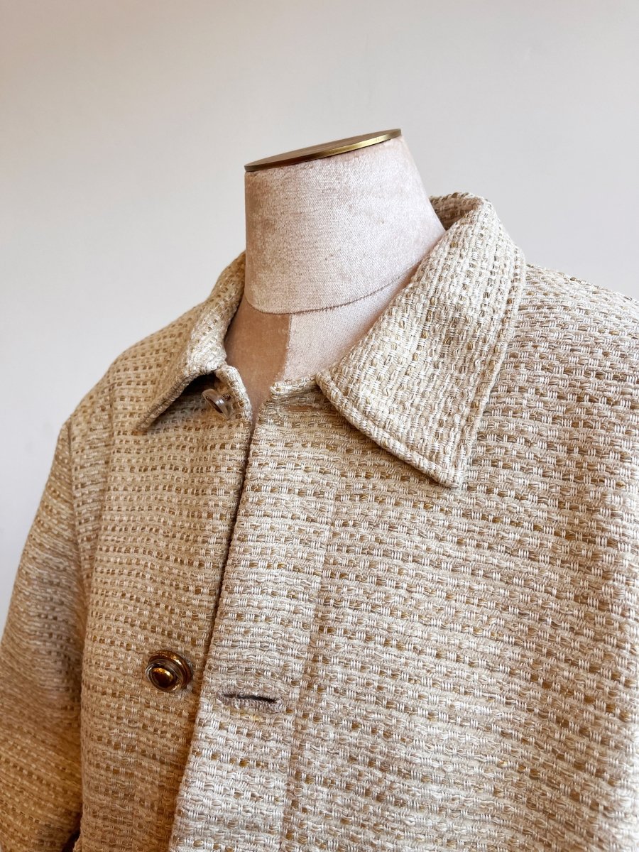 Cream Texture Utility Jacket - Made X Hudson