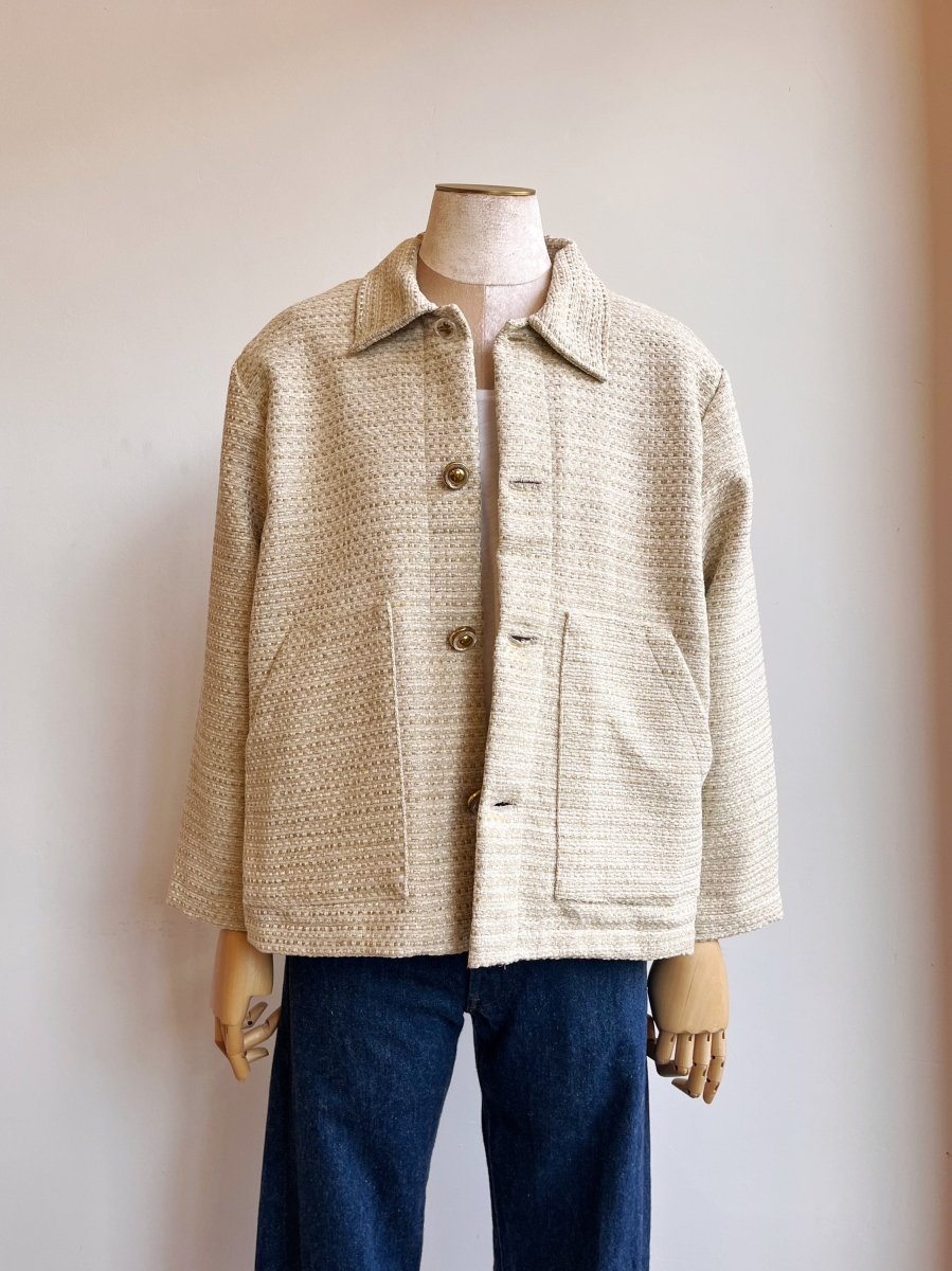 Cream Texture Utility Jacket - Made X Hudson