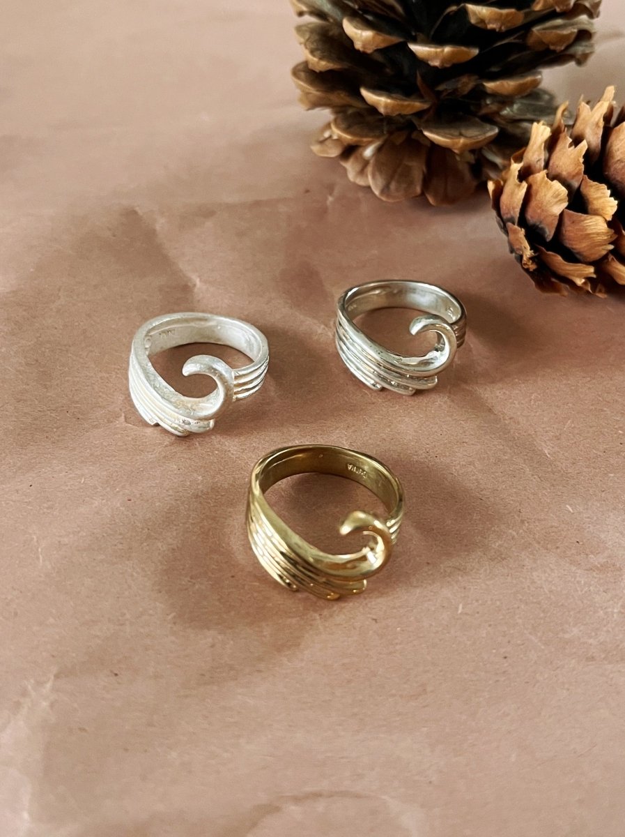 Big Wave Ring | Sterling Silver or Brass (Matte or Polish) - Made X Hudson