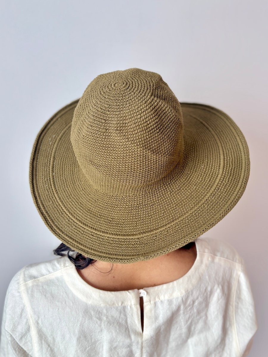 Crochet Cotton Gardening Hat in Olive Drab - Made X Hudson