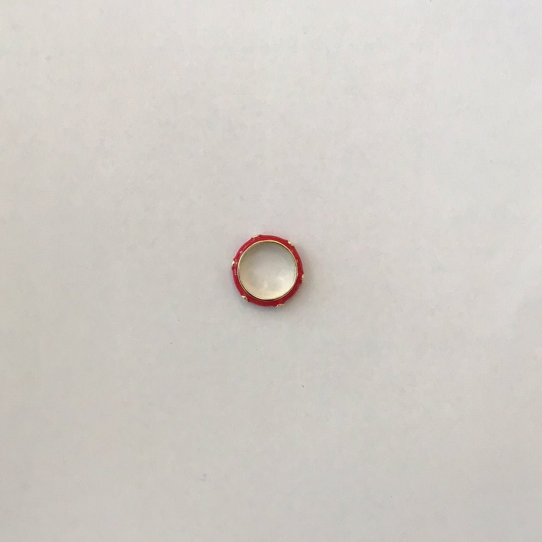 Gold Filled Enamel Ring w/ Cubic Zirconia Stones - Made X Hudson