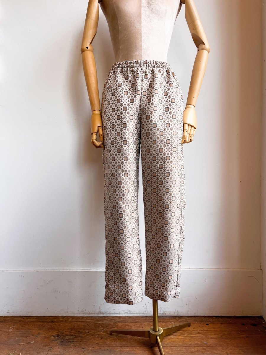 Taupe and Bronze Tile Jacquard Long Joggers - Made X Hudson