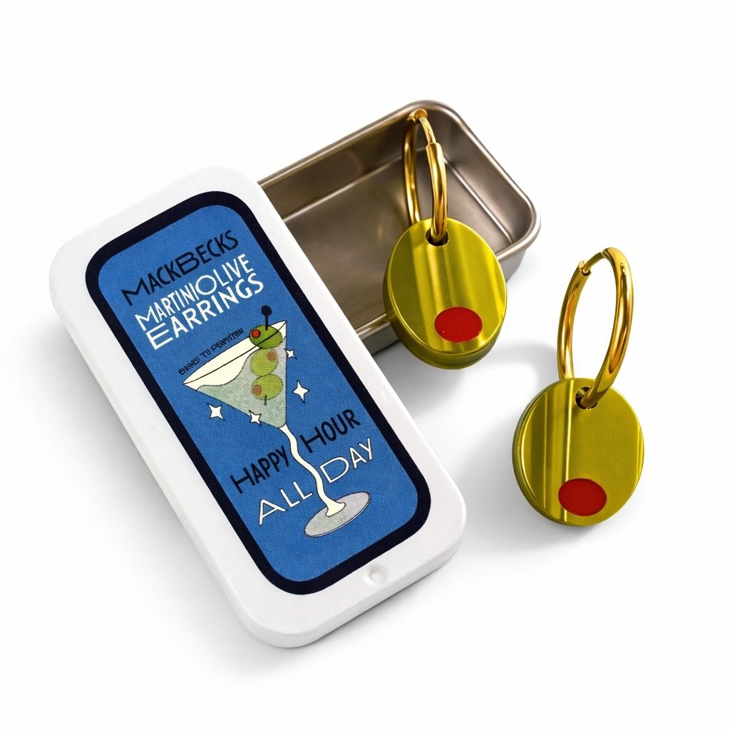 Martini Olive Earrings w/ Tin Case - Made X Hudson
