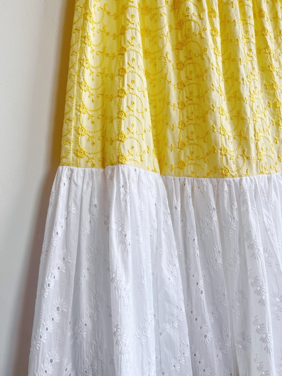 Yellow & White Maxi Skirt - Made X Hudson