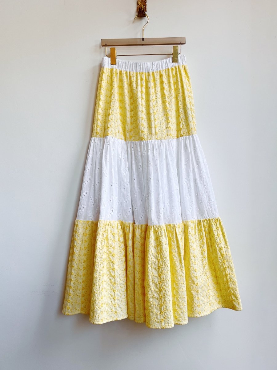 Yellow & White Maxi Skirt - Made X Hudson