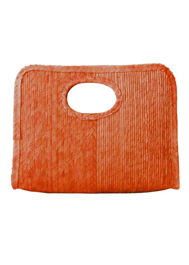 Mini Square Straw Beach Tote Orange - Made X Hudson