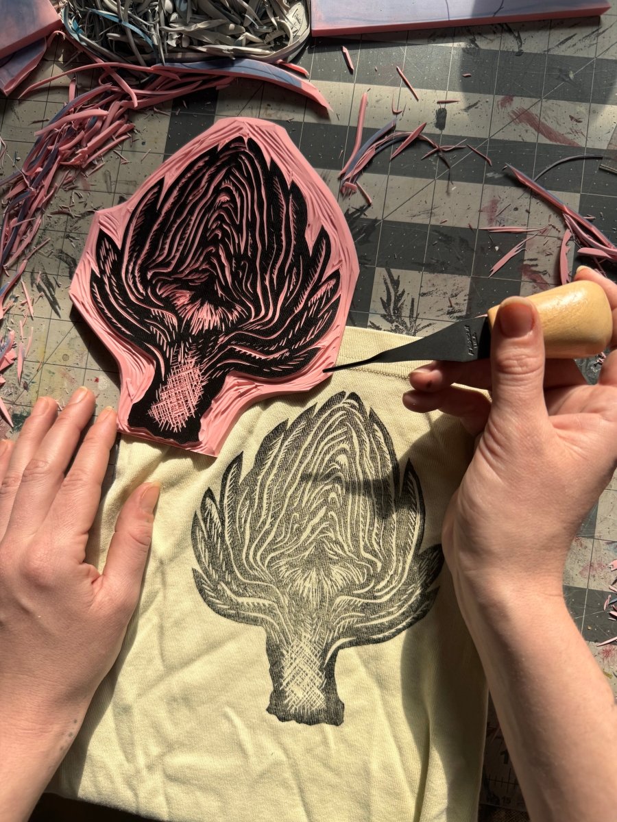 Intro to Block Printing: Linoleum Carving Class with Moth Snow - Made X Hudson